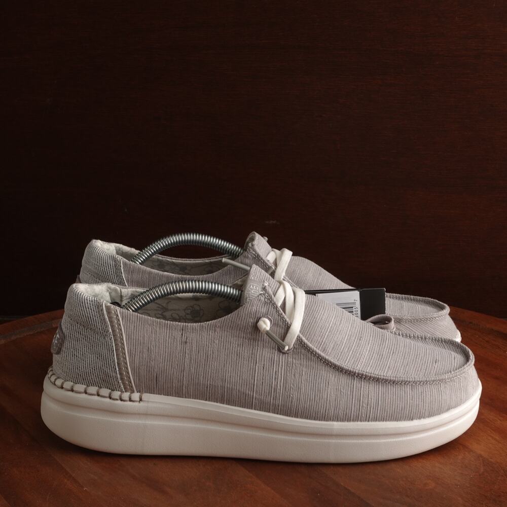 Hey Dude Sneakers Womens SZ 9 Gray Wendy Rise Slip On Casual Comfort Shoes NWT
